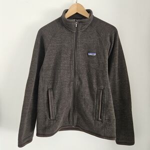Patagonia Better Sweater Full Zip Jacket Mens Small Brown Fleece Knit Logo